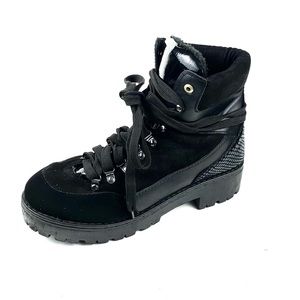 Taxi Womens Black Suede Lace Up Trail Boots Size 7